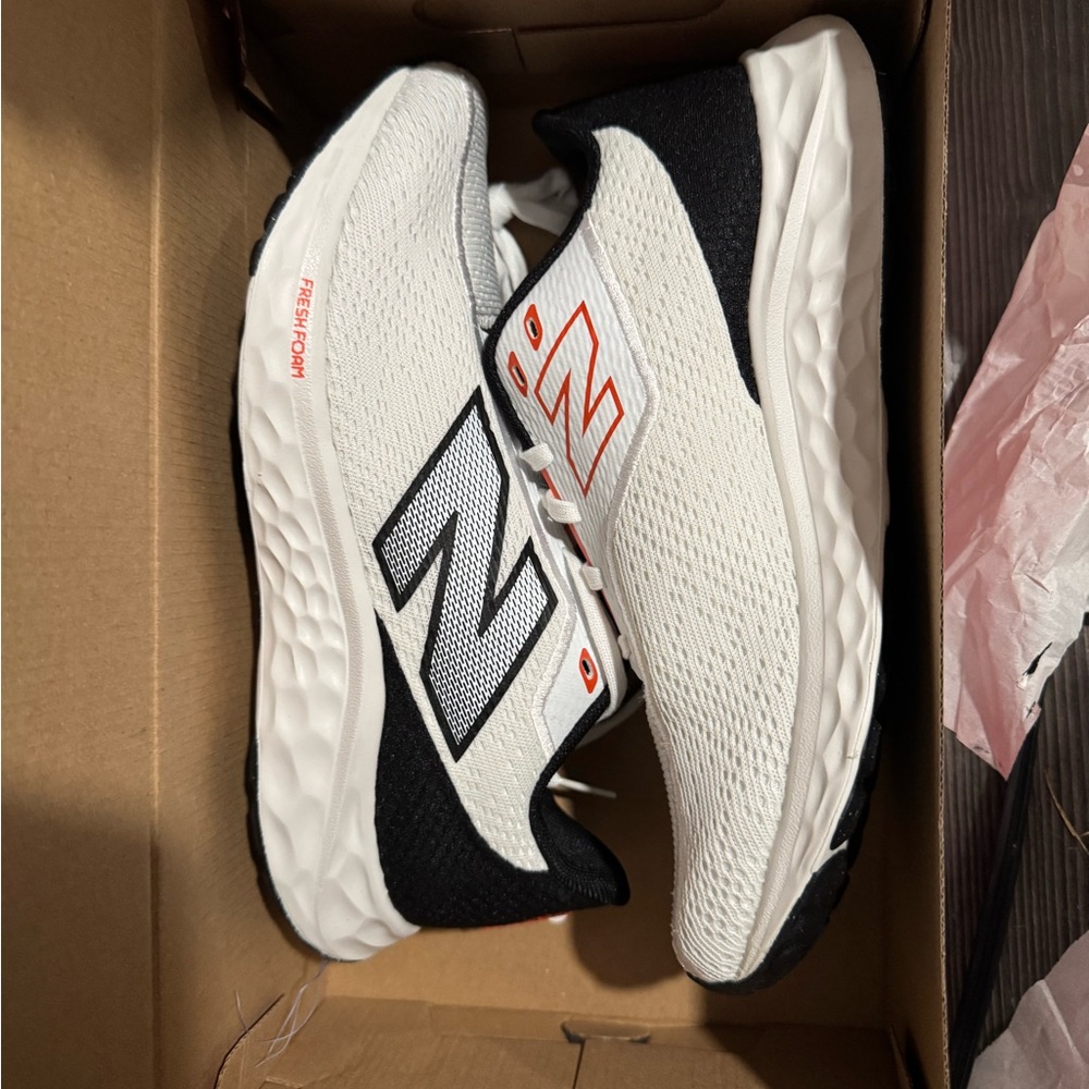 New Balance White and Black Athletic Shoes
